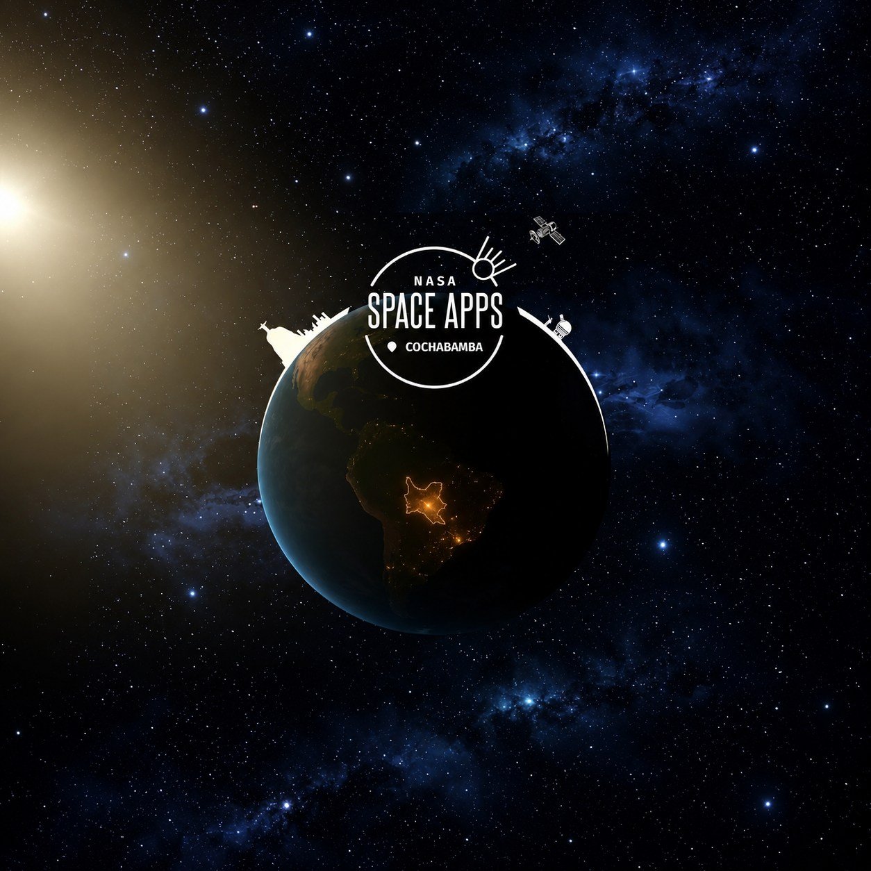 NASA Space Apps Cochabamba sobre la Tierra vista desde el espacio